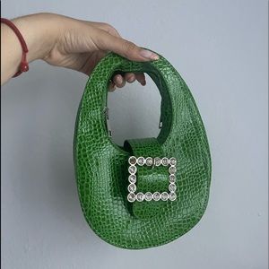 Mini Faux Green Crocodile Leather Bag